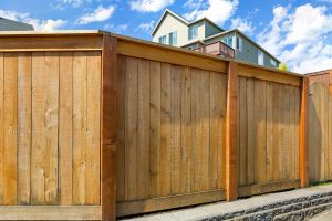 Wood Privacy Fence built in Queen Creek, Arizona surrounding a home.